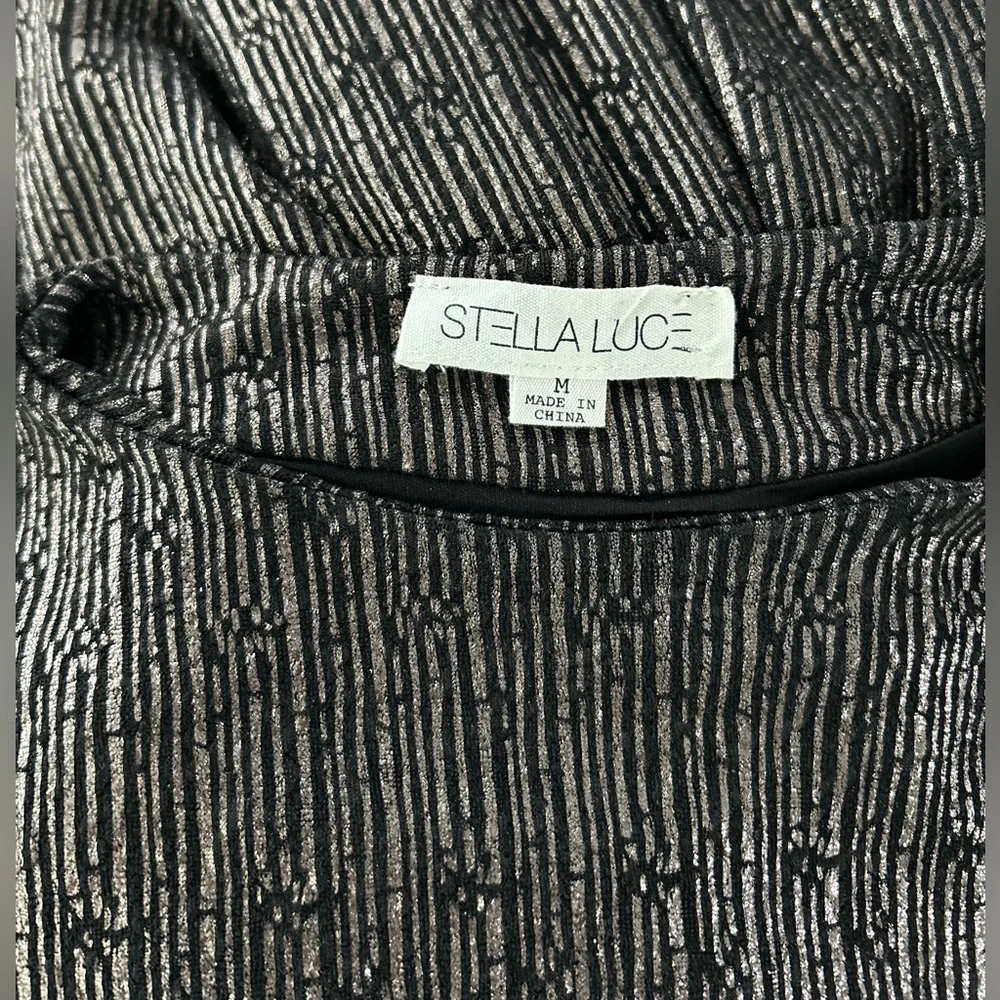 Gorgeous Stella Luce Metallic Ribbed Cap-Sleeve Midi Dress *NWOT - Picture 14 of 14